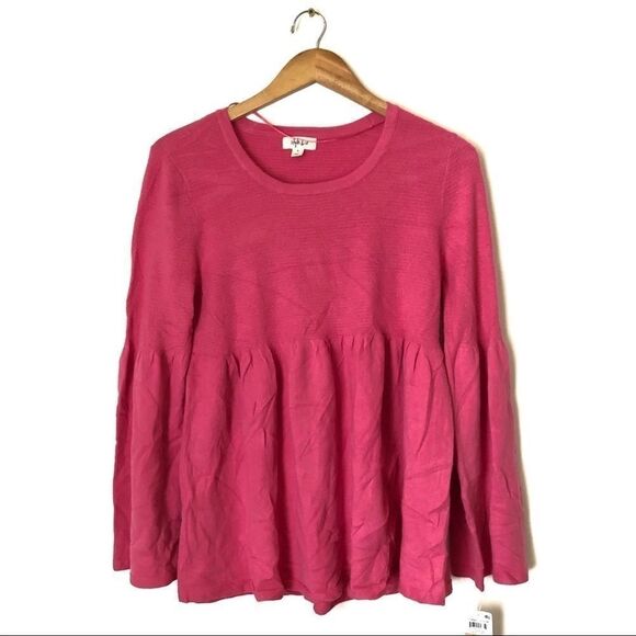 Style& Co Knit sweater Flare Tunic Pink Size S - Picture 2 of 5